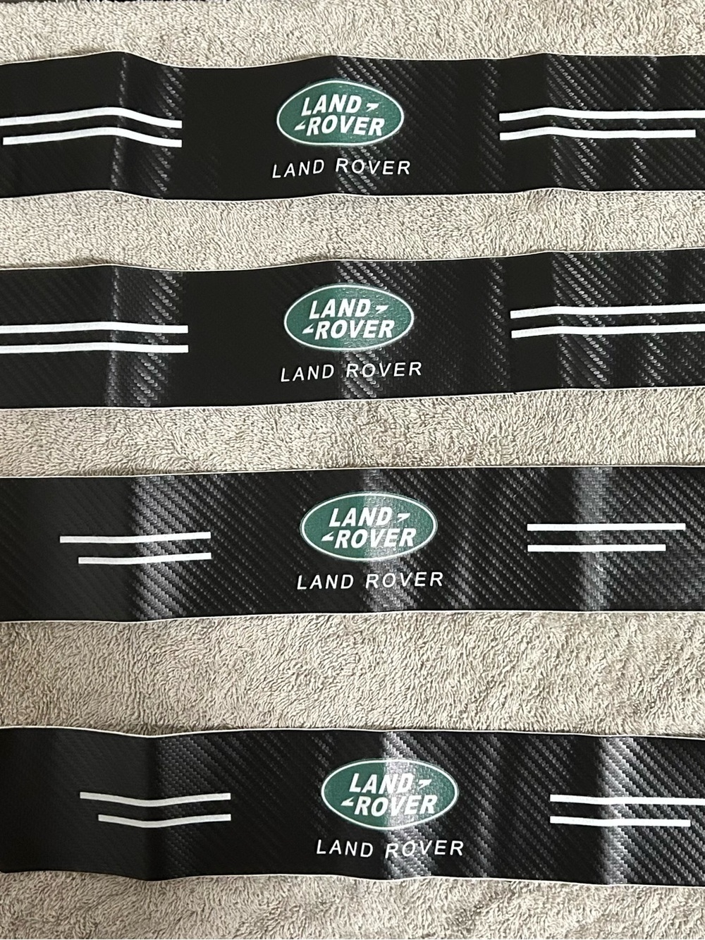Land Rover Carbon Fiber Door Sill Protectors in Black & Green